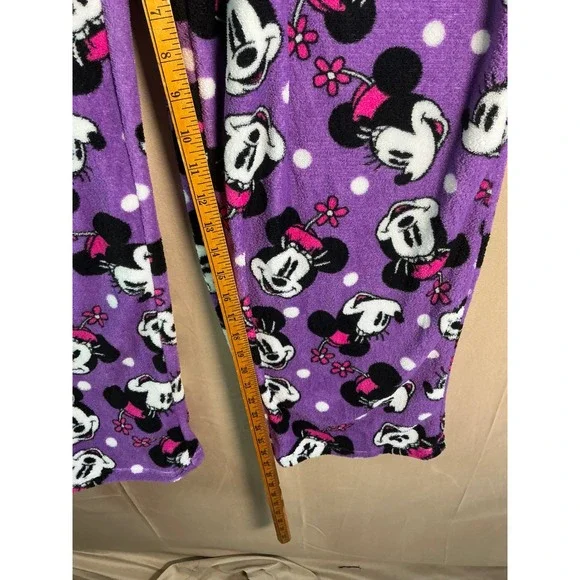 Disney Minnie Mouse Pajama Pants Womens Large Purple Fleece Polka Dot LZ4410DBA - Picture 7 of 8